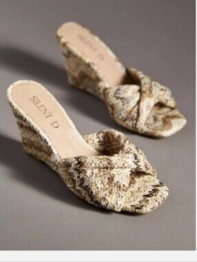 Anthropologie Silent D - Katia woven Wedge Sandals Size 40 NEW